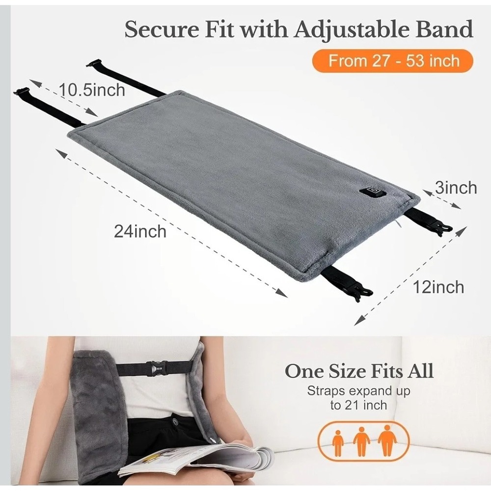 Cordless Heated Pad with Portable Battery Pack - Battery Or Plug Outlet - Picture 6 of 9